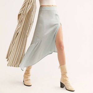 Free People LOLA Satin Slit Skirt NWT